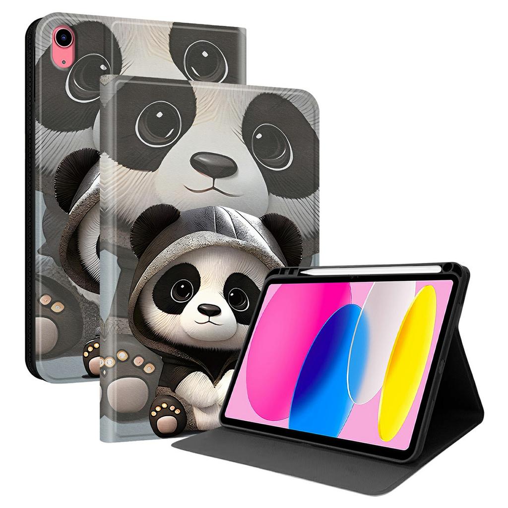 PU Leather Case For iPad (2025) / 10.9 (2022) Pattern Print Tablet Cover Stand with Pen Slot (Stylus Not Included)