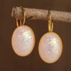 Elegant Women Luxury Gold Color White Stone Drop Earrings Party Jewelry Gifts