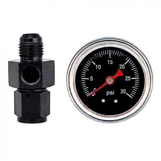 Жидкостный манометр-регулятор давления топлива 0-30psi, 1/8" NPT с адаптером 6AN