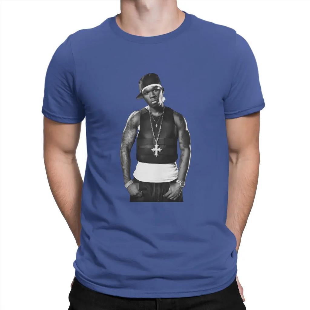 Popular American Rap Singer T-Shirt for Men 50 Cent Fashion 100% Cotton Tees Crew Neck Short Sleeve T Shirts Gift Idea Tops