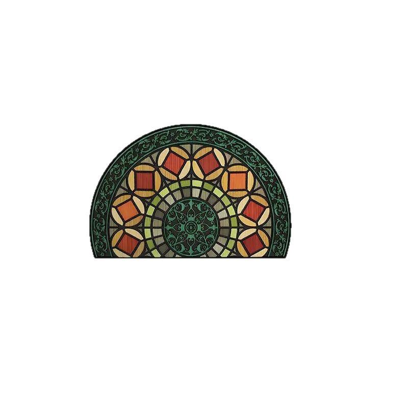 41 Colors Semi-Circular Floral Flannel Carpet Soft Non-Slip Kitchen Carpet Indoor Outdoor Entrance Door Mat Home Decor