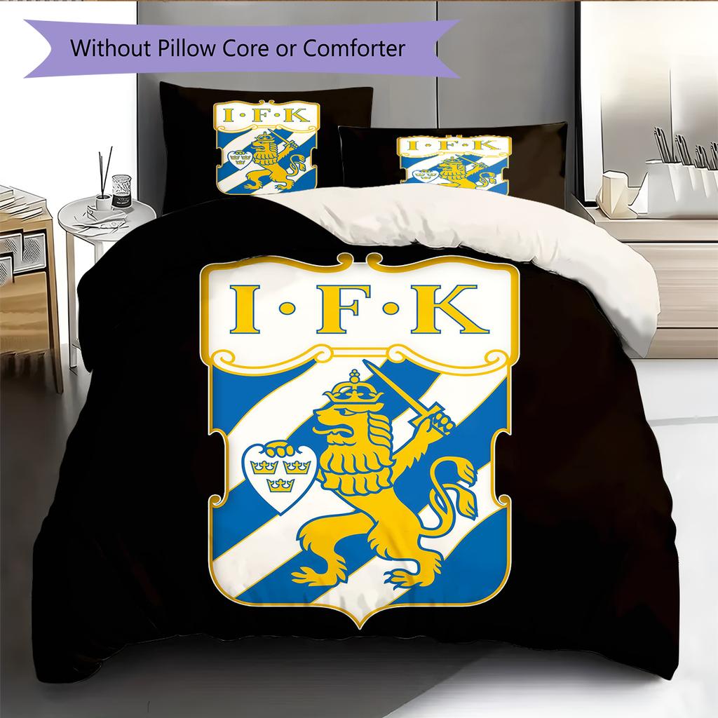 IFK Goteborg Pattern Bedding Home Decoration Birthday Gift (1 * duvet cover + 2 * pillowcase, without core)