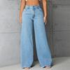 In-Stock Women's Floor-Length Low-Waisted Wide-Leg Jeans
