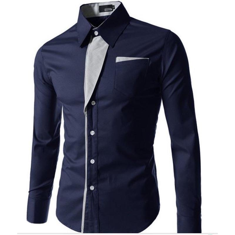 Модная мужская рубашка с длинным рукавом Camisa Masculina, мужская приталенная дизайнерская формальная повседневная брендовая мужская классическая рубашка, размер M-4XL