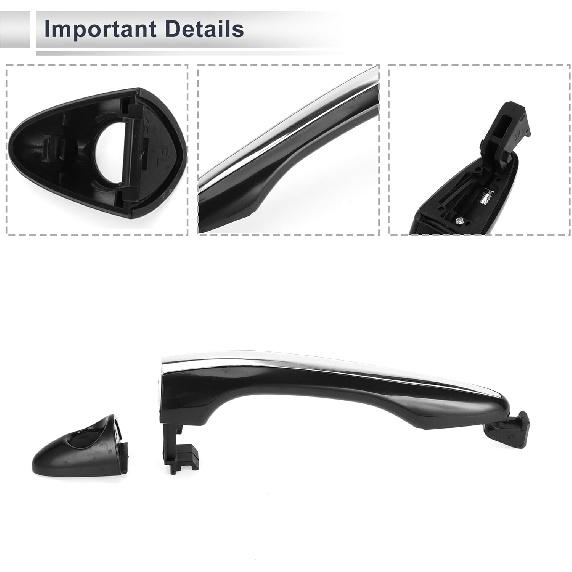 Front Left Car Exterior Door Handles for Kia Optima 2011-2015 Durable Door Handle Replacement No.826512T010 ABS 1 Pcs
