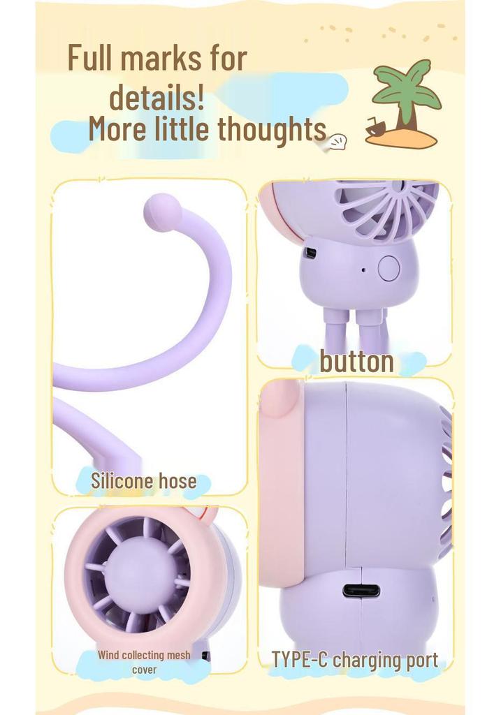 Summer Mini Octopus Cartoon Fan: Portable, Strong Wind Electric Fan for Outdoors