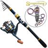 Fishing Rod and Reel Combos Carbon Fiber 1.8M-3.3M Telescopic Fishing Rod 11BB Spinning Fishing Reel