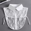 Women Fake Collar Blouse Sweater White Lapel Decor Detachable Collars For Women Black Lace False Collars Woman Lace Half Shirt