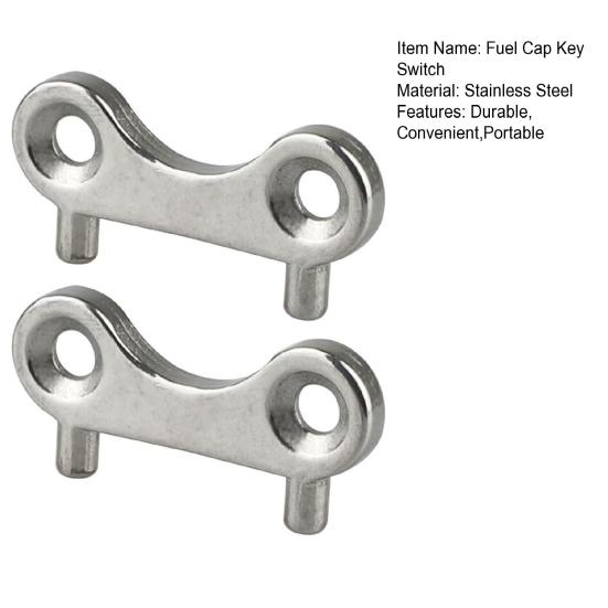 1 пара ключей для крышки топливного бака яхты, сменный ключ для крышки топливного бака для морской лодки, нержавеющая сталь, ключ для заливки палубного бачка