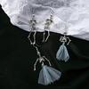 Zinc Zinc Alloy Skeleton Earrings Hip Hop Imitation Human Bone Earrings Creative Halloween Earrings  Party