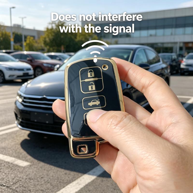 ТПУ с золотым краем для Toyota Camry Corolla Rav4 Highlander Avalon 4-кнопочный брелок для ключа автомобиля Чехол Держатель Брелок Аксессуары