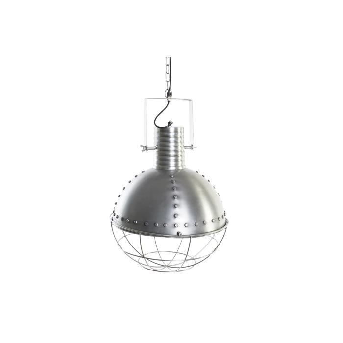 Plafonnier - Argenté - 50W - Design Loft - 43x43x66 cm