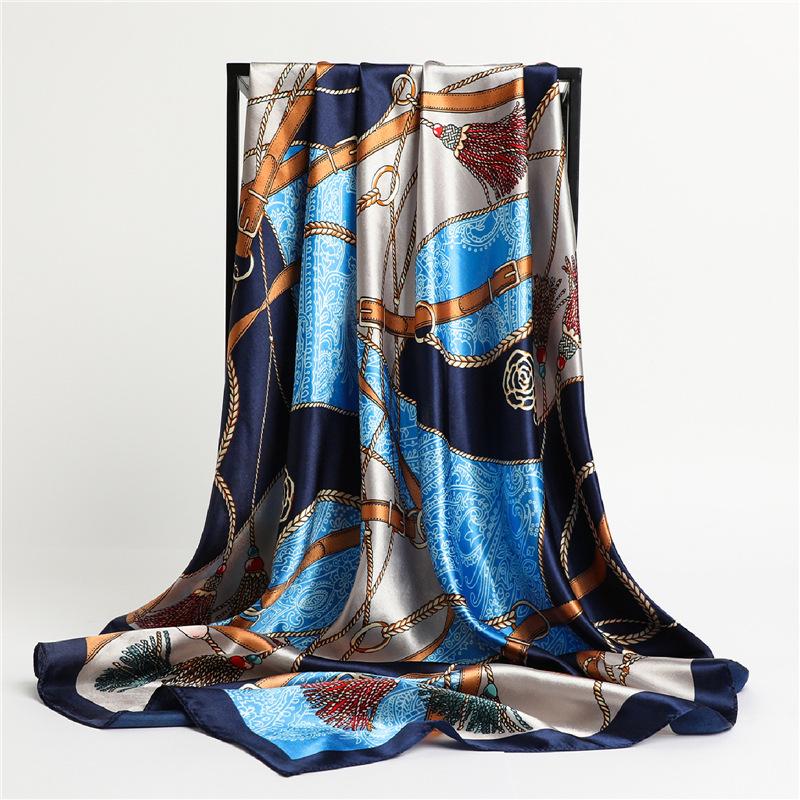 90 * 90 см новый шелковый шарф женский весенне-летний декоративный шарф солнцезащитный дорожный платок осенне-зимний шарф тонкий выпуск