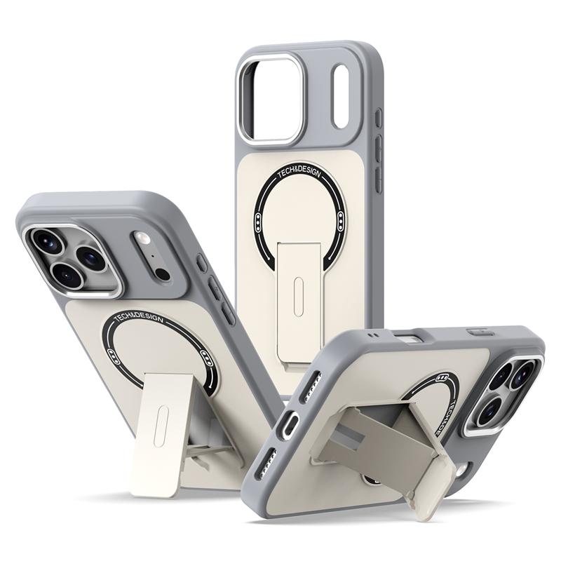 Роскошный складной магнитный держатель-подставка For Magsafe Матовый чехол для iPhone 17 Air 16 15 14 13 Pro Max 17Pro Ударопрочный чехол-держатель