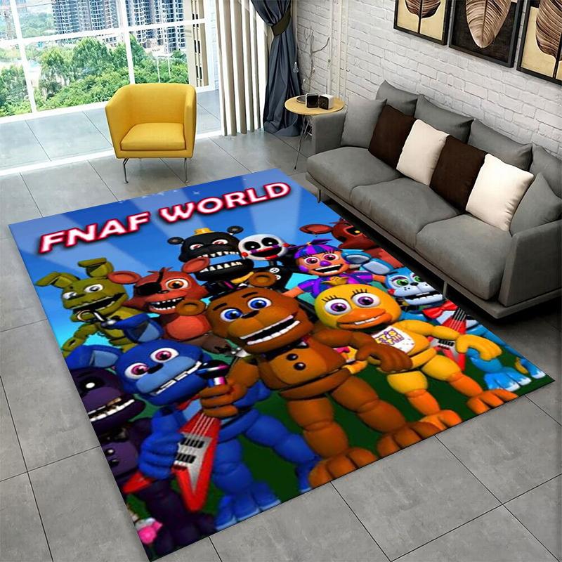Классический ковер-коврик F-FNAF Хоррор Игра Фредди для игровой комнаты, спальни, гостиной, дивана, домашнего декора, детский коврик, нескользящий коврик для пола