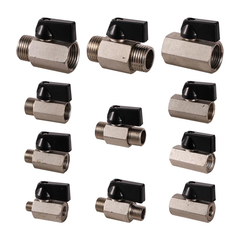 1/8" 1/4" 3/8" 1/2" BSP Male/Female Thread Mini Brass Ball Valve Air Compressor Switch Garden Irrigation Water Shut Off Valve