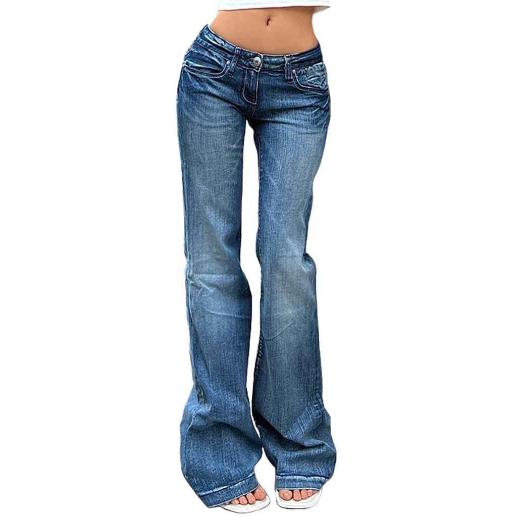 Женские джинсовые классические универсальные брюки с высокой посадкой, высокой эластичностью и модным дизайном