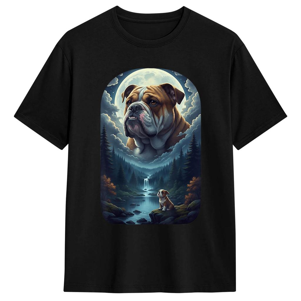 French Bulldog Howling To The Moon Dog Lover Vintage Graphic Cotton T Shirt For Unisex Summer Funny Tshirts Leisure Tee Shirt