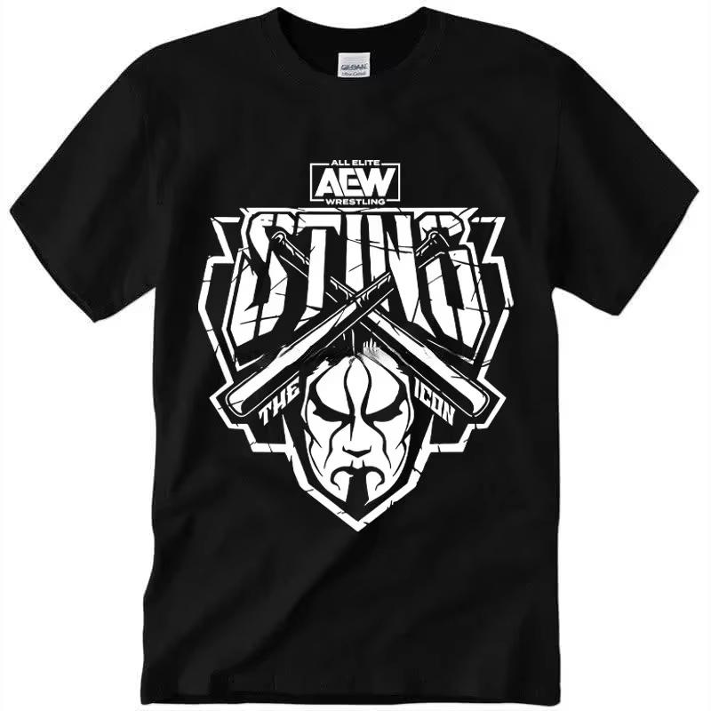 Мужская женская футболка с коротким рукавом Aew Sting унисекс «Значок», купленная на Live Show Ready Мужская одежда