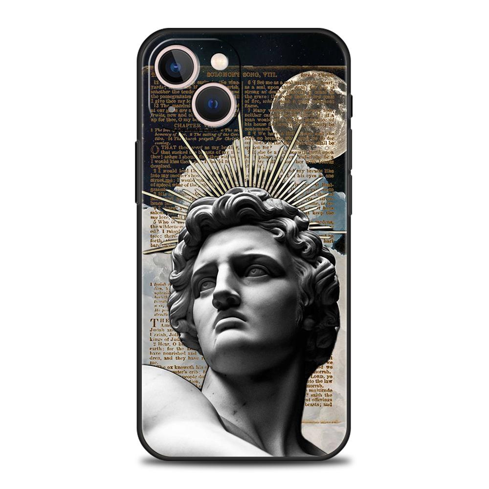 Чехол для телефона для iPhone 17 16 15 14 13 12 Pro Max 11 Pro Max 17 AIR Plus Ударопрочный Мягкий ТПУ Модный Древнегреческие Статуи
