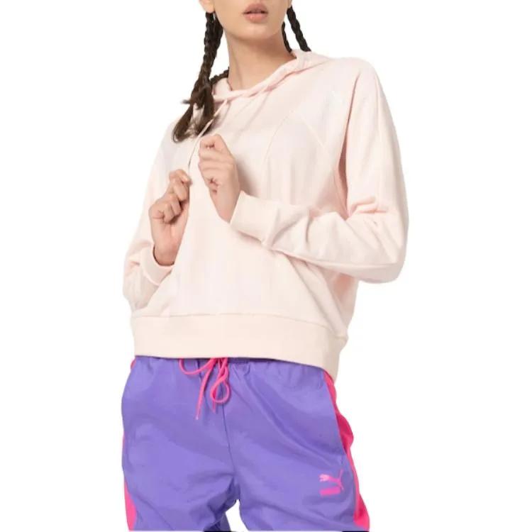 PUMA Sweatshirts Women's Light Pink Hooded Moderate Other (Unisex) Sweatshirts 597447 17