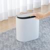 Bathroom Trash Can with Lid Trash Bin Press Top Waste Basket Stylish Slim Garbage Can Compact Spaces Wastebasket for Kitchen