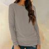 Womens Long Sleeve Round Neck Shirts Basic Tee Casual Top Fall Trendy Tunic Outfits Fitted T Shirts