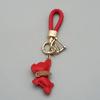 1PC Mini French Bulldog Keychain - Leather & Braided Rope Anti-lost Puppy Pendant, Cute Auto Car Key Accessory