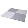 Gymnastic mattress Satellite 150x150x4 cm four-piece - white-grey