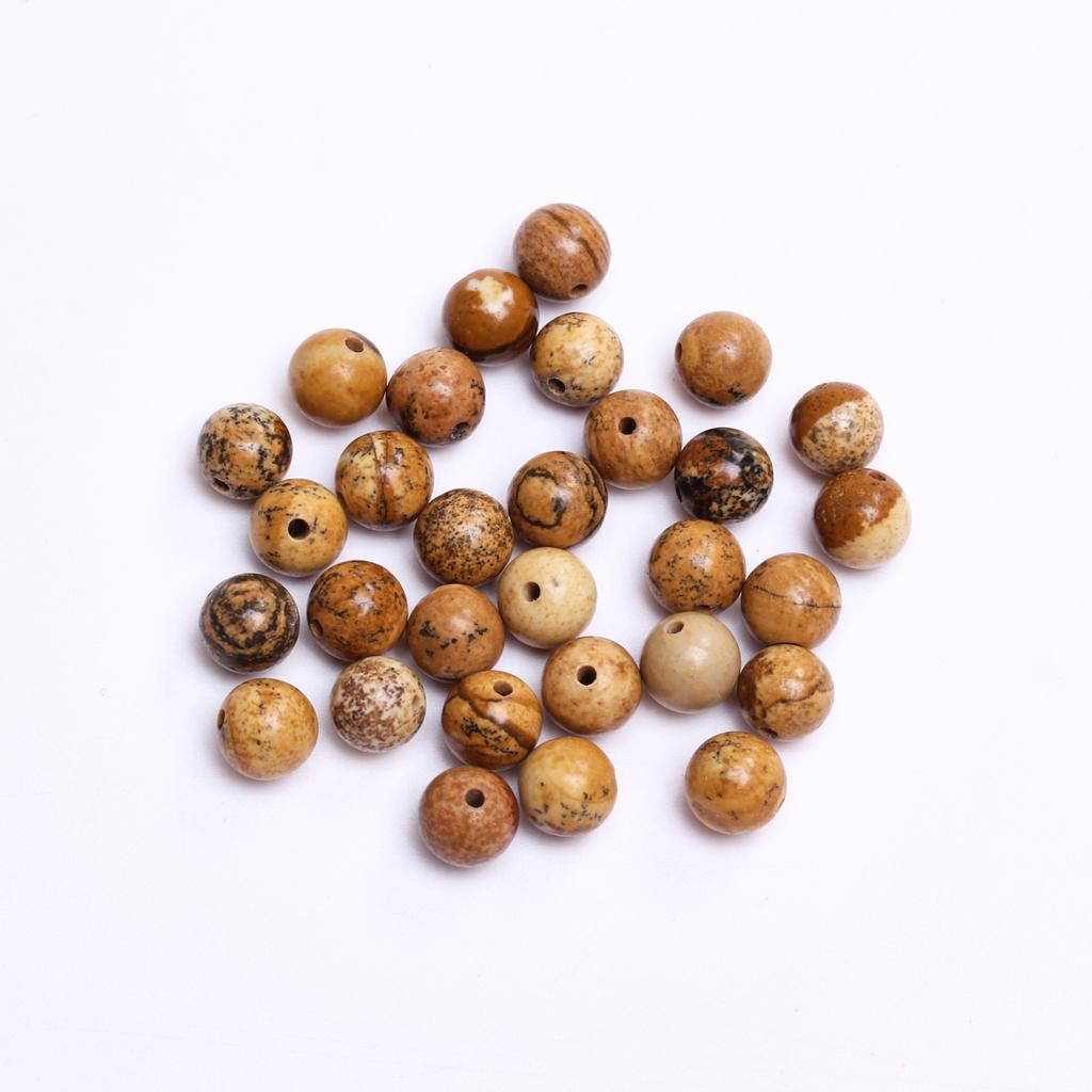 40-15 шт. 4-12 мм изображение яшмы натуральный круглый камень бусины DIY ожерелья аксессуары для изготовления ювелирных изделий