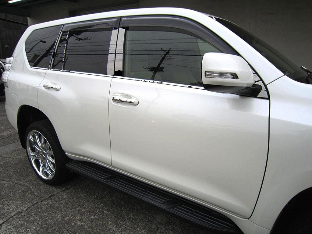 BRIGHTZ Prado 150 151 Super Mirror Stainless Steel Black Plated Pillar Panel Visor Useful 10PCs GDJ150W GDJ151W GRJ150W GRJ151W TRJ150W GDJ GRJ TRJ