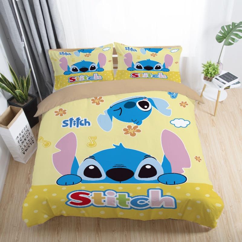 Adorable 3d Cartoon Stitch Anime Comforter With Matching Duvet Cover And Pillowcase