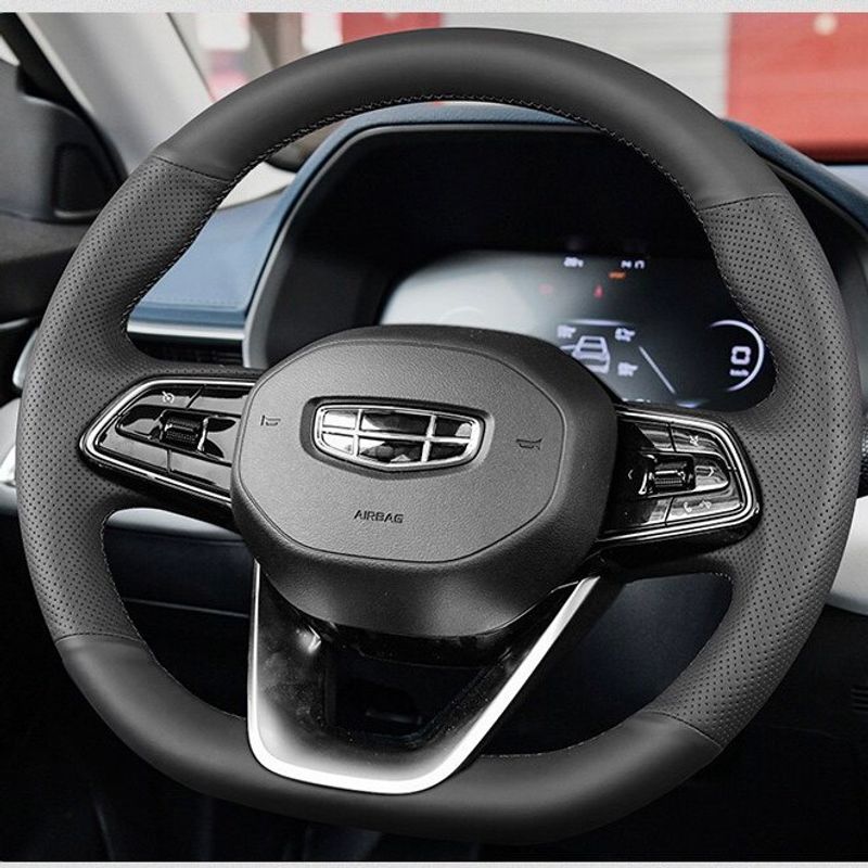Applicable to Geely Car Steering Wheel Cover Leather Hand Sewing 22 Year 22 Emgrand Emgrand L Special Car Dedicated Steering Wheel Cover