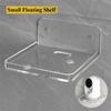 Маленькая плавающая полка Настенная на клейкой основе для мелких предметов Стенд для саундбара Умной колонки Прозрачная пластиковая настенная полка без сверления