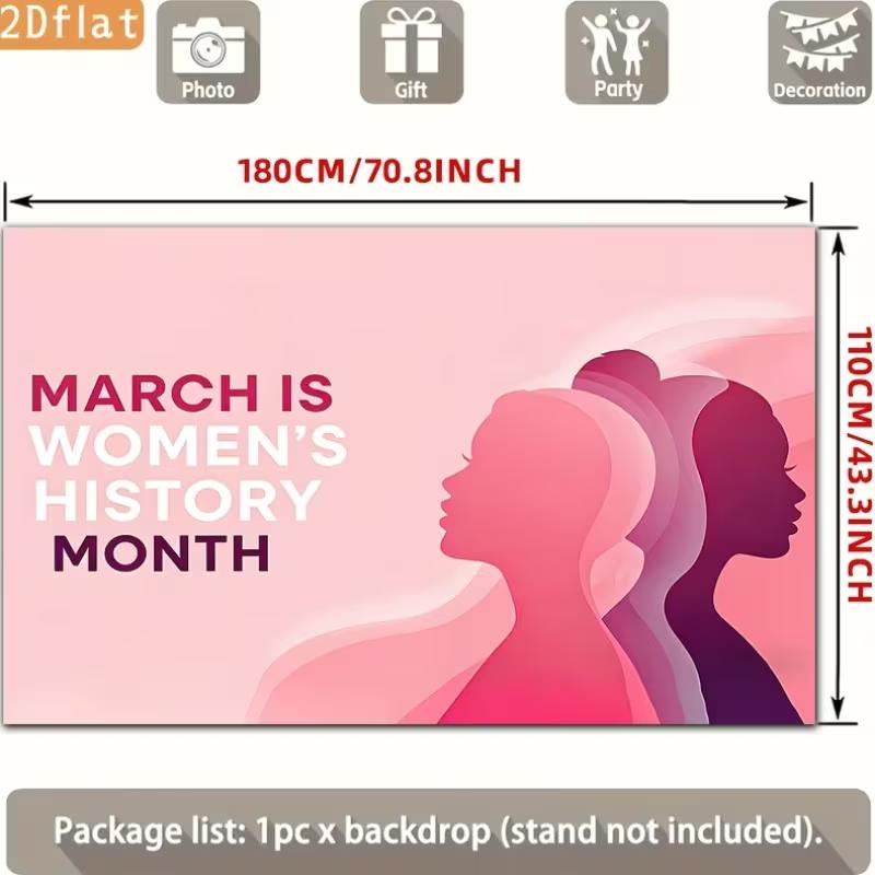 2D March is Women's History Month Backdrop 230x180cm Large Event Banner Background