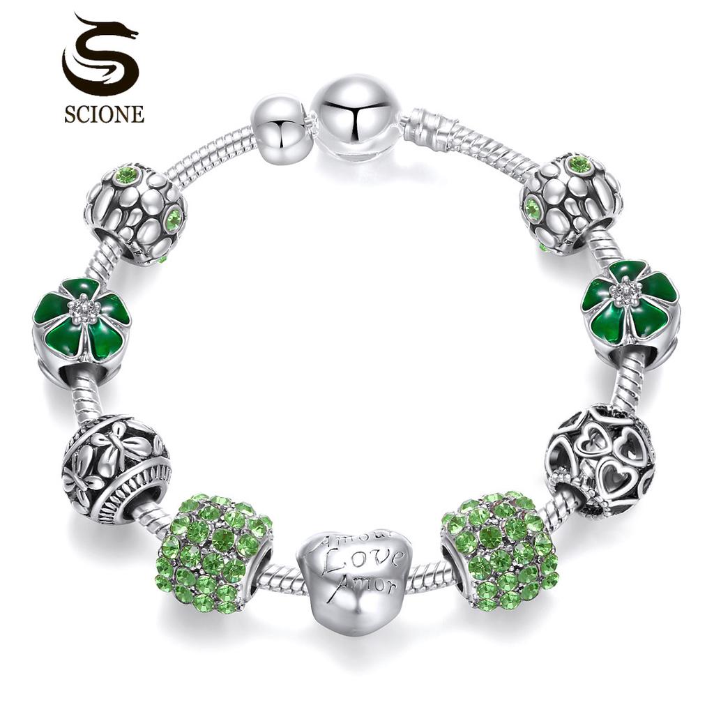 LUXY MOON Браслет DIY Древнего сплава с большим отверстием из бисера в стиле септы Браслет Женский браслет