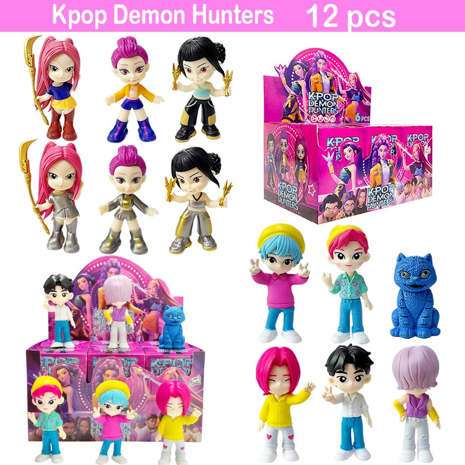 1-12 шт. K-pop Охотники на демонов Аниме Фигурка Руми Зои Мира Саджа Фигурки персонажей для косплея Виниловая фигурка Игрушка Подарки для фанатов