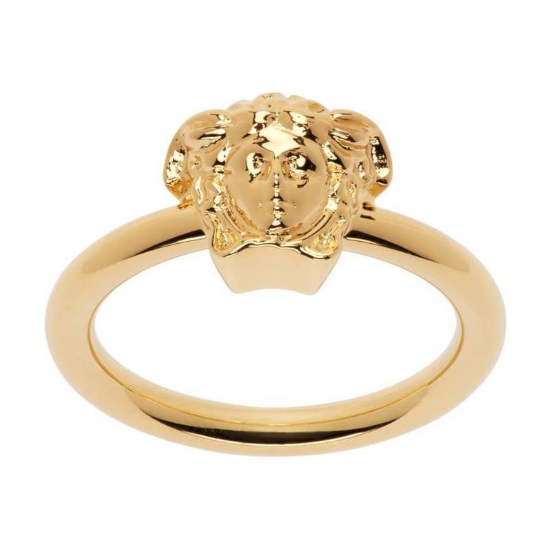 Versace Дизайн Логотипа Латунное Кольцо Женское Золотое 15232138 DG5E544DJMT3J000-золотой 21