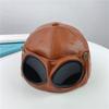 Simple PU Leather Sunglasses Hat Personality Streetwear Peaked Cap Korean Style Handsome Pilot Glasses Hat Women