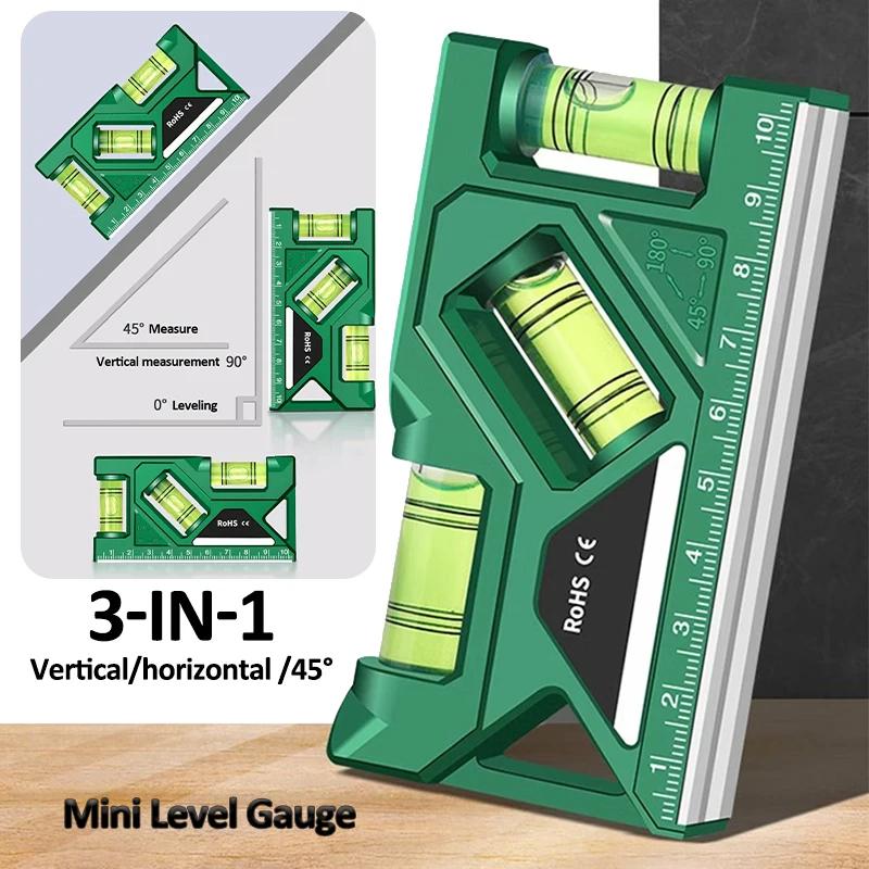 Mini Level Gauge High-precision Horizontal Vertical Measure Metric Ruler Protractor Portable Magnetic Pocket Measuring Tools