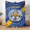 Name Custom Leicester City FC Print Flannel Blanket High Quality Warm Comfortable Cover for All Seasons Perfect for Gifts Home Decor