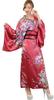 Sexy Japanese Japanese Floral with Obi [Lady Lazy] Kimono, Clothes, Cosplay, Dress, Long, Women's Dress, Yukata, Pattern, (Wine Red)