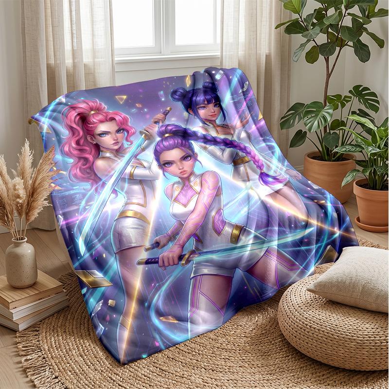 Energetic Cosmic Trio Theme blanket Lightweight Warm Flannel Blanket Decorative Throw Blanket for Home Decoration
