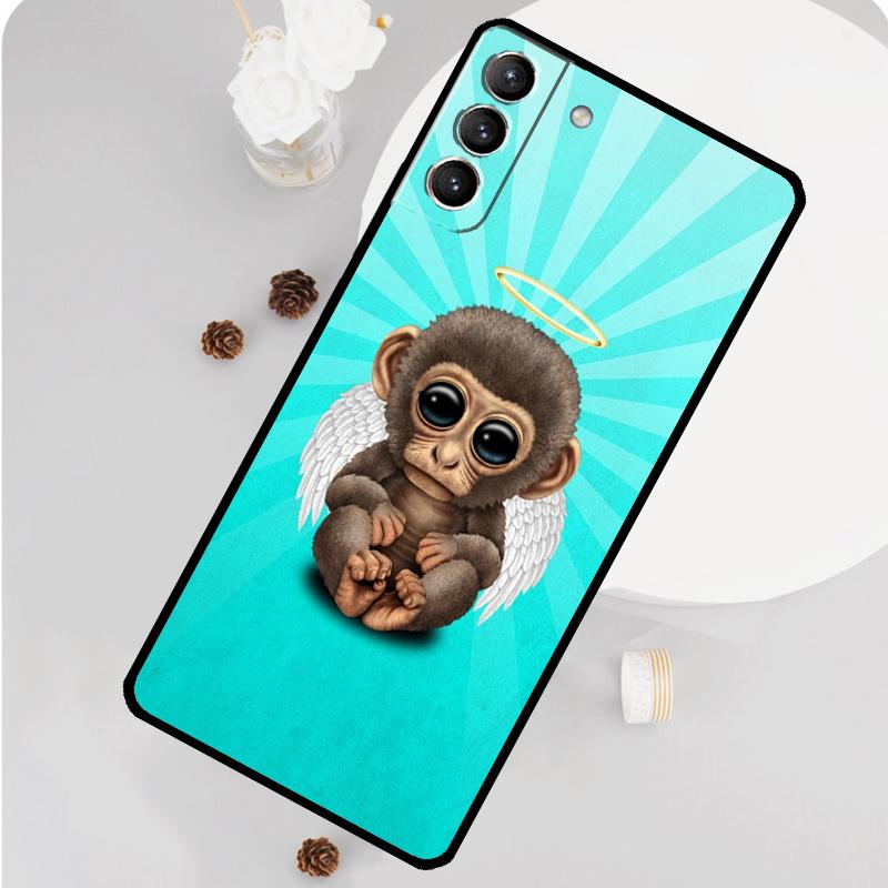 Чехол с обезьяной, гориллой, обезьянкой для Samsung Galaxy S23 FE S20 S21 S22 Ultra S8 S9 S10 Plus Note 10 20 Ultra Мягкая крышка