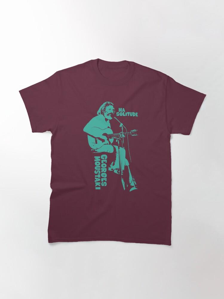 édith Piaf Ma Solitude: Georges Moustaki's Iconic Chanson Illustrated Classic T-Shirt