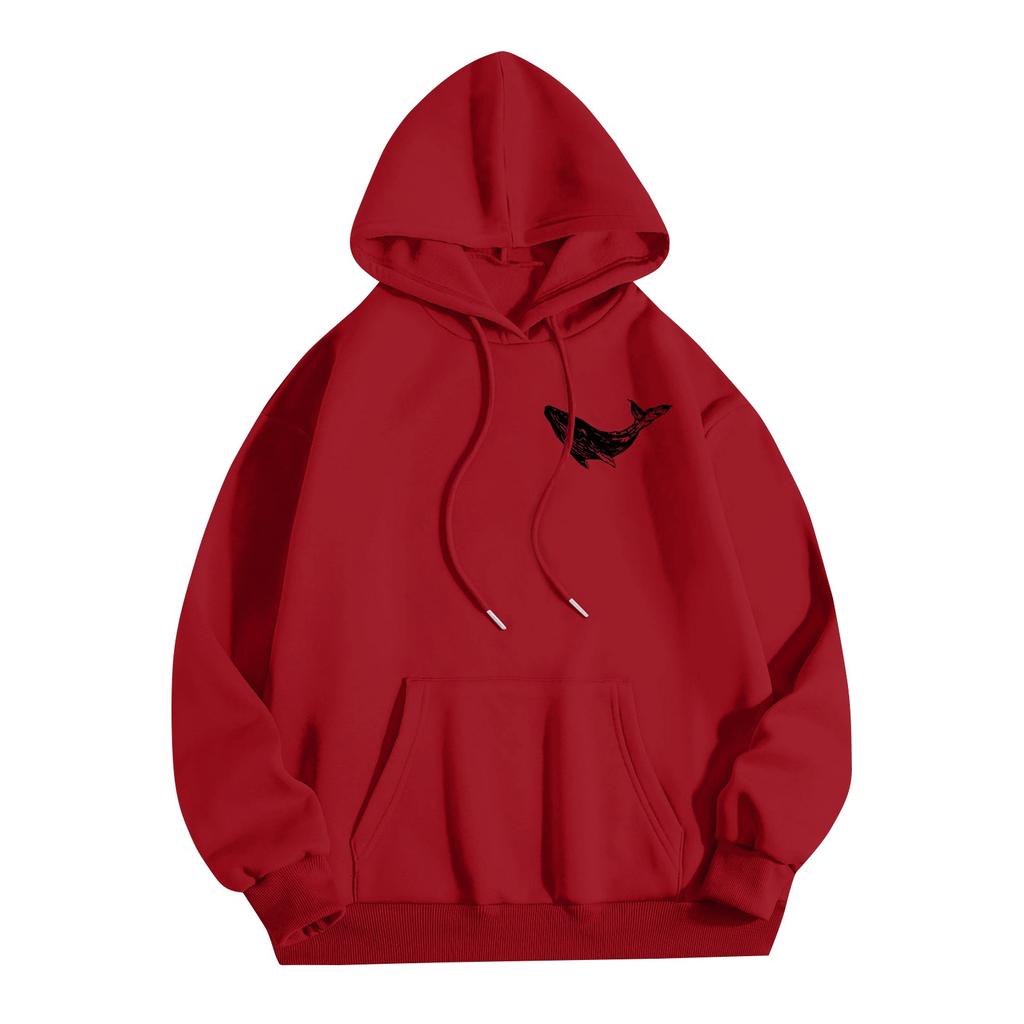 Женские толстовки с капюшоном большого размера с длинным рукавом с принтом, пуловеры, осенние наряды с карманом