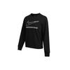 Nike Женская толстовка с логотипом As W Nsw Swsh Crew Fleece с принтом в американском стиле, черная DJ6947-010