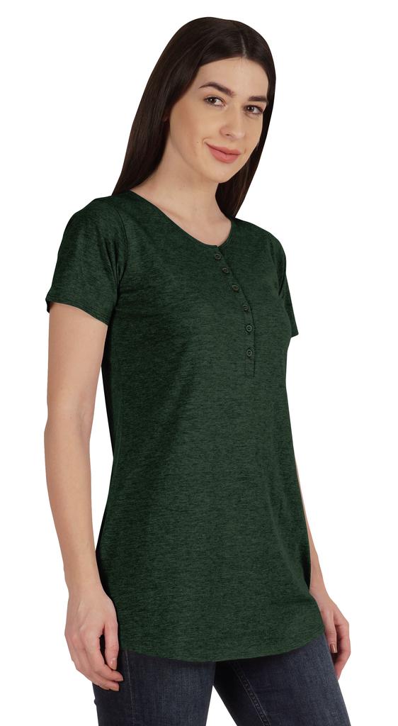 Inkmeso Женская туника с коротким рукавом и пуговицами, хлопковая футболка, длинная футболка для