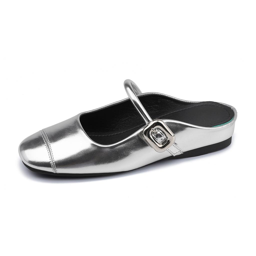 Grape Mother Autumn New Small Inner Height Increase Platform Muller Shoes Women 2025 French Temperament Single Shoes Women's Outer Wear