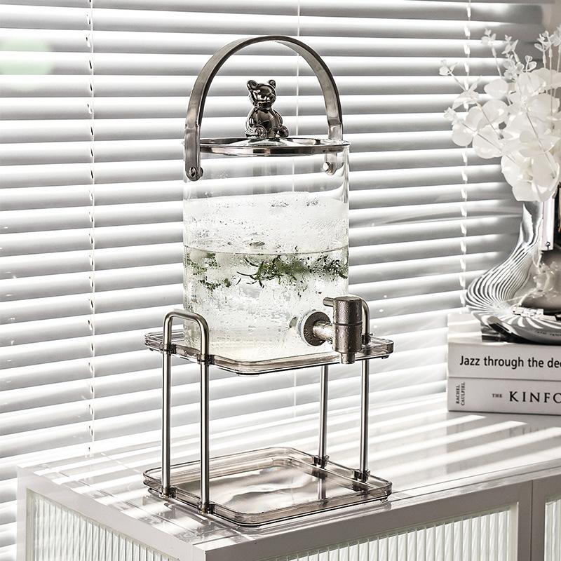 Стеклянный чайный сервиз, один чайник, четыре чашки, шесть предметов, графин для вина, виски, домашний чайник для сока, легкий роскошный прозрачный чайный сервиз